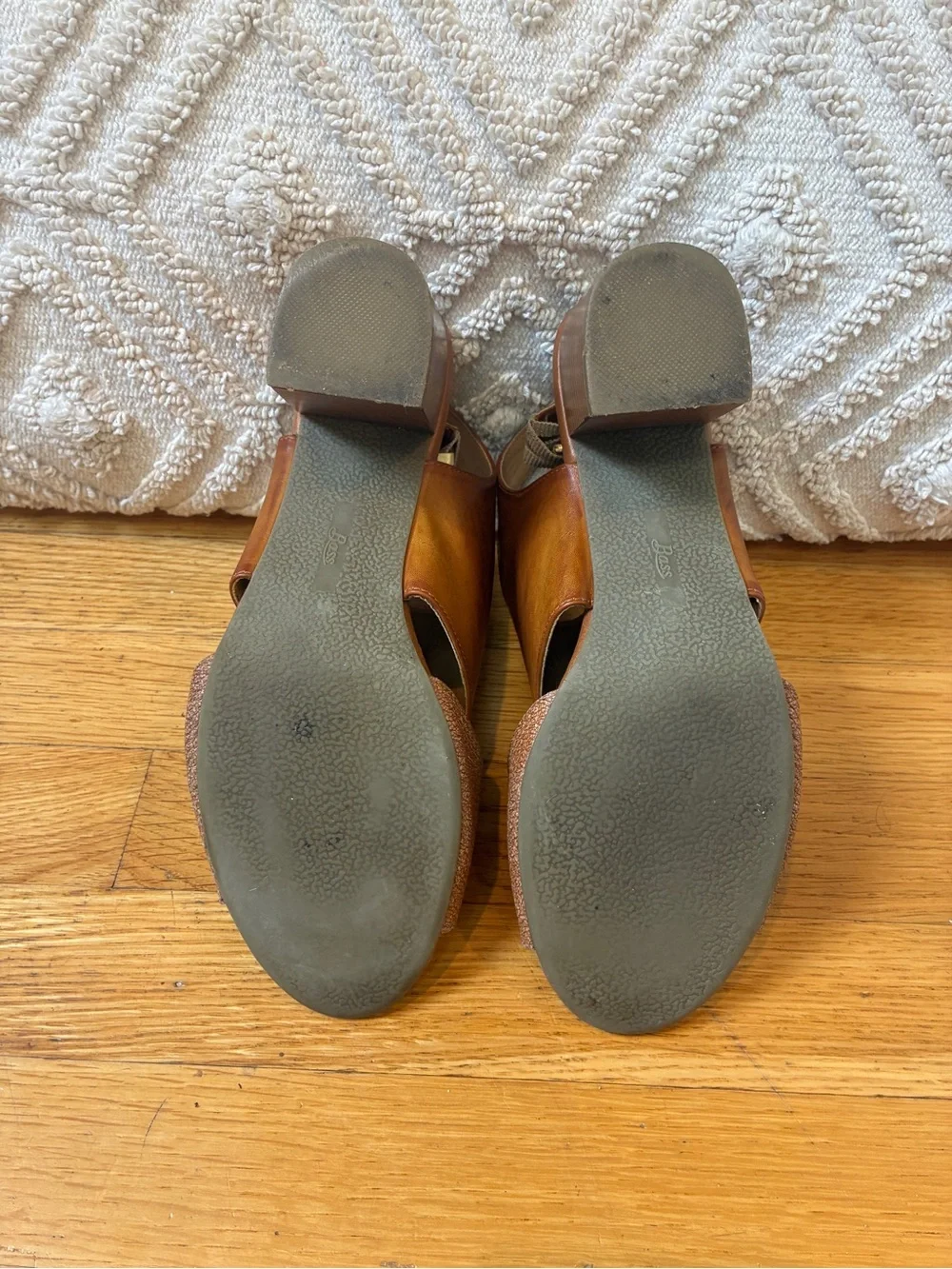 Women's Brown Open-Toe Block Heel Sandals - Vegan Leather - Size 9.5